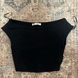Zara S boatneck crop top